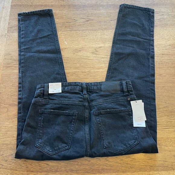 Mango MNG Black Size 30 Men's Ben Tapered Fit Jeans Pockets NWT 541 - Picture 3 of 3